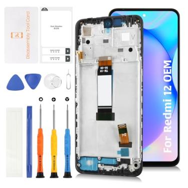 Imagem de Olivechard Para Xiaomi Redmi 12 17.2 cm OEM Tela LCD Substituição com Moldura Preta Midnight Original IPS LCD Display Touch Digitalizador Montagem de Tela