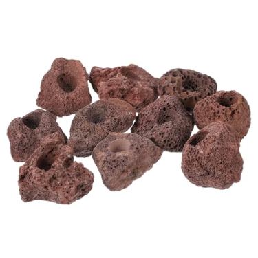Imagem de Balacoo 10 peças de pedras vulcânicas vulcânicas de pedra vulcânica pedra vulcânica filtro de aquário, material de filtro de aquário, ornamento de paisagem subaquática, contas soltas para decoração de vaso de plantas e bonsai