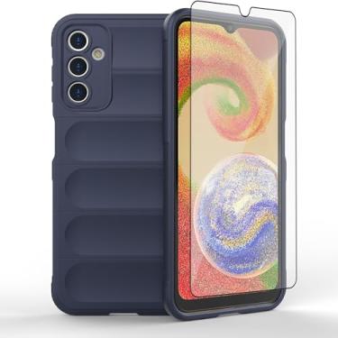 Imagem de Asuwish Capa de celular para Samsung Galaxy A14/M14 5G com protetor de tela de vidro temperado e TPU macio, fina, à prova de choque, capa protetora de silicone acessórios A 14 4G 14A 14M G5 mulheres