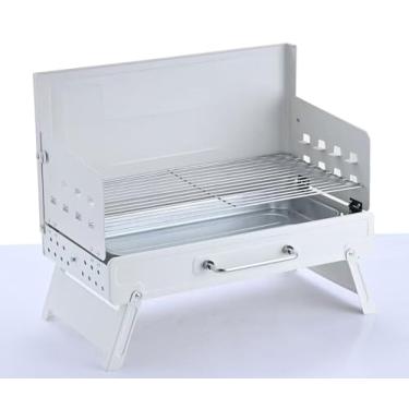 Imagem de Grelhadores de carvão portáteis atualizados, churrasqueira dobrável ao ar livre, churrasqueira de mesa, churrasqueira pequena, com acessórios de churrasco e tampa, para acampamento ao ar livre, praia