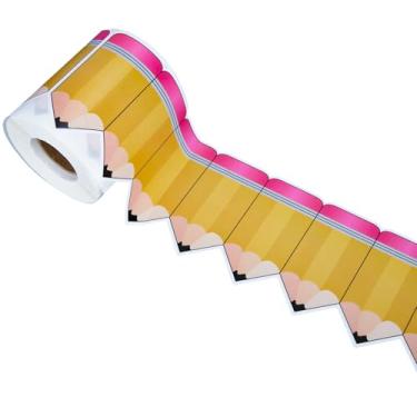 Imagem de BOXOB 18m Lápis Rolo Borda Boletim Escolar, Recortes Papel Autocolante para Lápis Decoração Quadro Avisos de Regresso às Aulas para Quadro Negro de Escritório Escolar