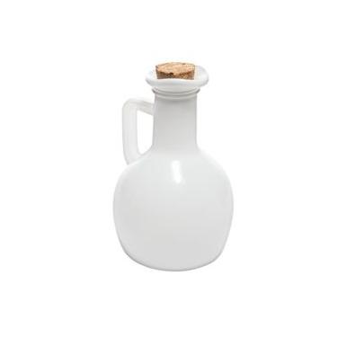 Imagem de Garrafa Para Azeite De Vidro Pintado Branco Com Tampa 180ml