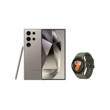 Imagem de Celular Samsung S24 Ultra 256GB - Titânio Cinza + Galaxy Watch7 BT 40mm - Verde Cinza