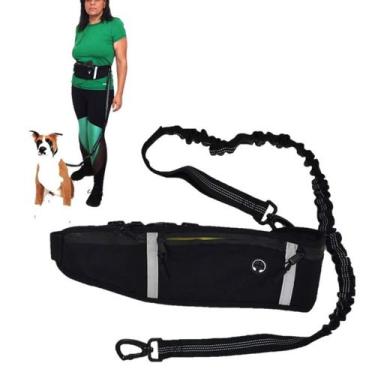 Imagem de Guia Pet c/ Pochete Refletiva Hands Free Passeio Caminhada - Meu Pet, 