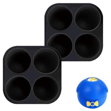 Imagem de Yipetor Moldes de silicone com 4 cavidades para petiscos para cães, brinquedos congeláveis, bandeja reutilizável para cubos de gelo grande - pacote com 2