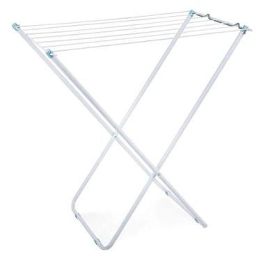 Imagem de Varal De Chão Slim Branco 79x42cm - Estrutura Em Aço - Peças Em Polipropileno