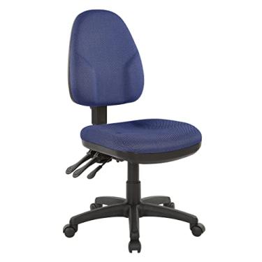 Imagem de Office Star Cadeira de escritório ergonômica de dupla função com encosto ajustável e altura do assento, tecido galáxia azul diamante