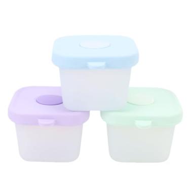 Imagem de Asixxsix Recipiente de Armazenamento de Alimentos para Bebês, 3pcs 150ml Silicone Baby Food Jar Com Tampas Herméticas para Crianças, Reutilizáveis e Versáteis, Cofre de Microondas