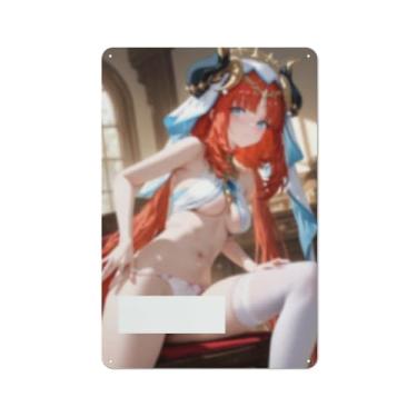 Imagem de Anime Sexy Bikini Hot Girl Pinup Girl Metal Tin Sign Wall Art Poster Decor for Home Bar Club Bedroom Bathroom Man Cave Otaku 20 x 30 cm, AI206