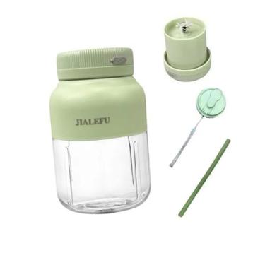 Imagem de Generic Liquidificador portátil, espremedor, copo, liquidificador, shakes, espremedor elétrico, copo de 1300 ml para exercícios, escritório, atividades ao ar, Verde