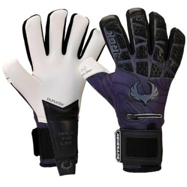 Imagem de Renegade GK Luvas de goleiro Rogue Archer edição limitada com protetores de dedo | Punho Giga de 4 mm | Luvas de goleiro de futebol preto (tamanho 8, jovem-adulto, corte negativo, nível 4+)