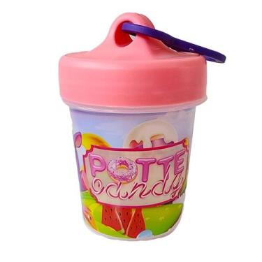 Imagem de Pote Infantil Docinho Menina Potinho com Gancho Comida Petisco Candy R