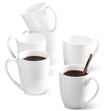Imagem de Chulan Canecas de café brancas com mais de 45% de conteúdo ósseo de porcelana fina 293 g, copos de porcelana leves para café expresso latte mocha cappuccino, xícara de chá de cerâmica fina de luxo