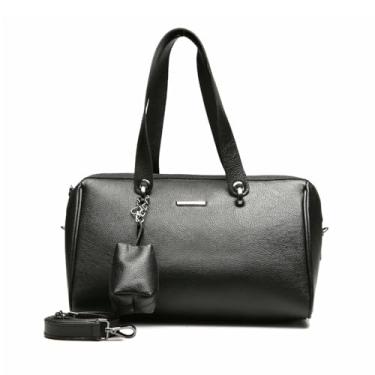 Imagem de Bolsa Feminina Baú de Ombro Couro Bianca Sifra (PRETO)