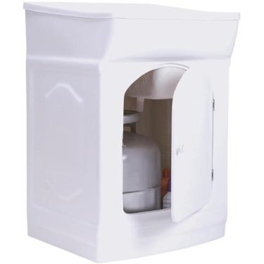 Imagem de Tanque de Lavar Roupas 45 Litros Fiberblu Fibertanque Esfregadeira Lateral, Branco