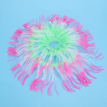 Imagem de aqxreight Decoração de de Anêmona Artificial de Silicone para Tema de Aquário e Peixe (Rosa)