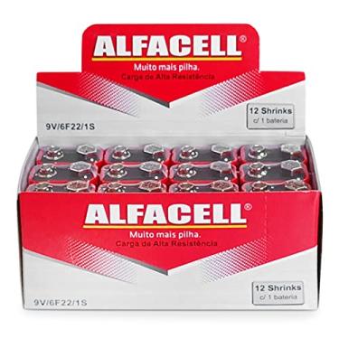 Imagem de Bateria 9V Comum Alfacell Caixa Com 12 Uni Blister Violão Microfone Lanterna