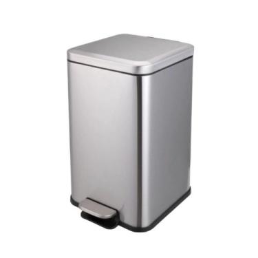 Imagem de Lixeira Retangular 20 Litros com Pedal - Inox - GLOBALMIX
