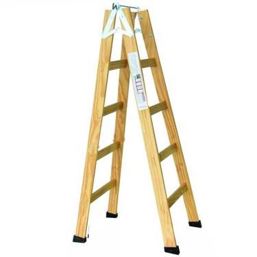 Imagem de Escada de Madeira Pintor com Sapata - ESCADAS SEGURANÇA