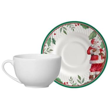 Imagem de Xícara Chá Branca com Pires Azevinho Natalino Plus 250ml 1275-304 - Al
