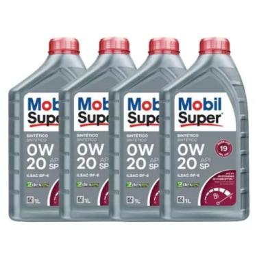 Imagem de Kit 4 Óleo Motor Mobil 0w20 Sintético Api Sp Dexos1 Gen2