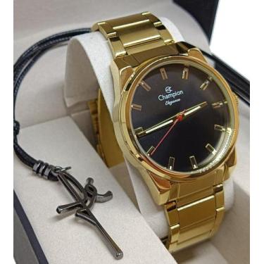 Imagem de Relógio Masculino Champion Original A Prova Dágua 50m Analógico Dourad