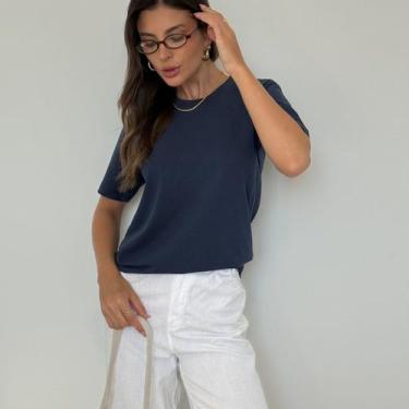 Imagem de Camiseta Feminina Marinho Personalizada - Cianitas, Azul, G2