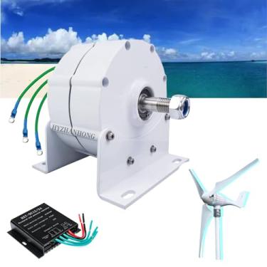 Imagem de 24v,Gerador alternador vertical de baixo ruído com baixo RPM 600R/min 3000W, pequeno, com ímã permanente e controlador para energia suplementar em casa (12V-220V)