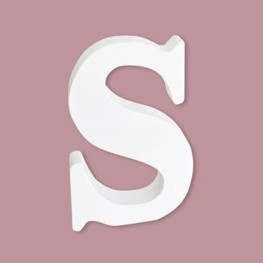 Imagem de Letras de madeira inacabadas de 20 cm, letra de madeira em branco para artesanato DIY, letras do alfabeto branco para decoração de parede, projetos de festa de aniversário de casamento, letra S