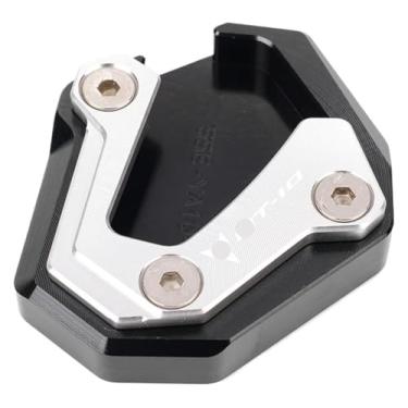 Imagem de Compatível com MT-10 FZ10 2016-2021 MT10 SP 2022 2023 acessórios de motocicleta CNC tampas de válvula de pneu suporte lateral almofada de extensão (suporte - prata)