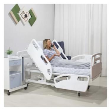 Imagem de Cama Hospitalar Motorizada com Grade ABS e Regulagem da Altura do Leito, De Luxo + Colchão D33 oto Bivolt.