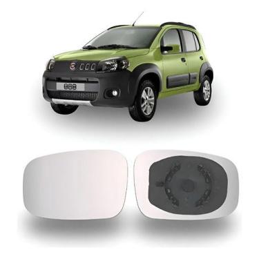 Imagem de Lente Espelho Retrovisor Fiat Novo Uno 2011 a 2021 - Com base - Refil,
