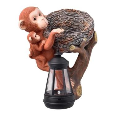 Imagem de Stgfyxgs Estátua de Macaco Solar em Resina para Decoração de Jardim, Luminária para Caminho, Entrada de Garagem, Gramado E área Externa