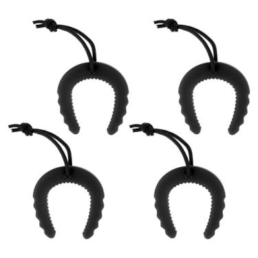 Imagem de ElevateTech 4 peças de batente de porta de socorrista, batente de porta de borracha para policial, bombeiro, emergência, serviços médicos, acessórios (4 preto)