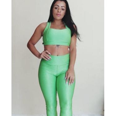 Imagem de Calça legging canelada alto brilho - SRS, Verde, G