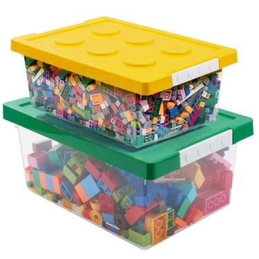 Imagem de Caixas de armazenamento de brinquedos Loobuu empilháveis com tampa, co