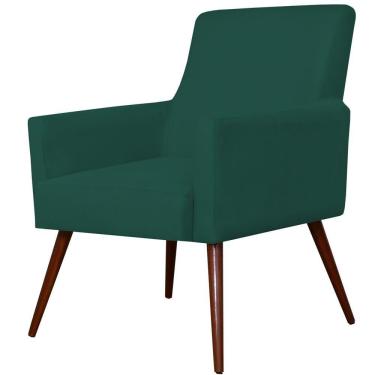 Imagem de Poltrona Decorativa Para Sala de Estar e Recepção Maria W01 Pés Palito Suede Verde Musgo - Lyam Decor