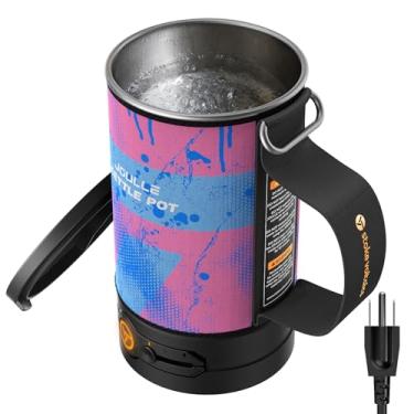 Imagem de Chaleira elétrica, caldeira de água portátil para café e chá, mini chaleira de aço inoxidável 304, água de ebulição rápida de 500 W com desligamento automático, essenciais para acampamento e viagem