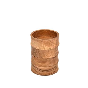 Imagem de BHAVATU Tigelas de madeira de acácia Desert Bowl – Conjunto de tigelas de sobremesa e lanche para cozinha ou entretenimento de lanches e muito mais (10 x 10 x 3,8 cm)