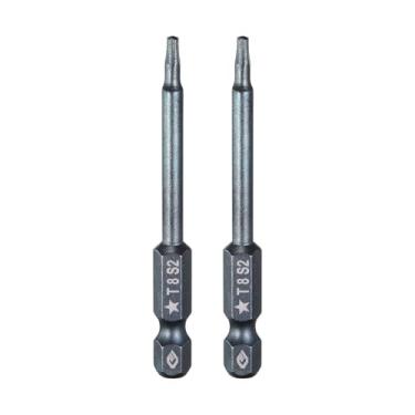 Imagem de HARFINGTON 2 peças de chave de fenda Torx de 5 pontas, haste sextavada de 1/10.2 cm, cabeça magnética de 8 mm, comprimento de 6,6 cm de comprimento, chave de fenda de aço Pentágono para reparo, chave