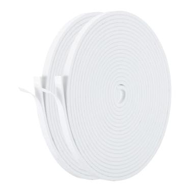 Imagem de Tira de vedação de porta de decapagem climática, 2 rolos de 1/4 polegada x 1/8 polegada x 16 pés autoadesivo isolamento de fita de espuma de alta densidade à prova de som para ar condicionado de