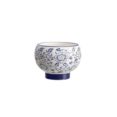 Imagem de Vasos de plantas Vaso de cerâmica porcelana azul e branca estilo chinês, luz para casa, sala estar luxuosa, vaso orquídea(Pequeno)