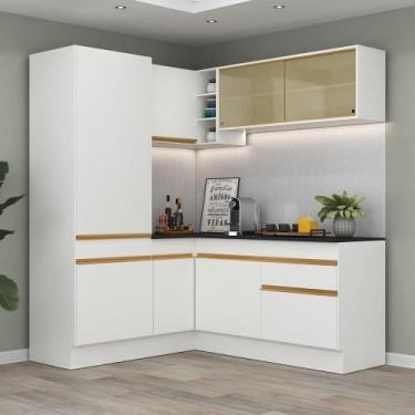 Imagem de Cozinha Completa De Canto Mp2088 Com Armário E Balcão Branca - MULTIMO