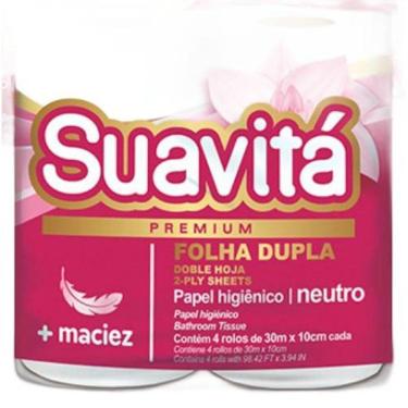 Imagem de Papel Higienico Suavitá Folha Dupla Leve Linha Premium Super Macio 4 Rolos