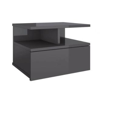 Imagem de Mesa De Cabeceira Flutuante 1 Gaveta Preto Em Mdf