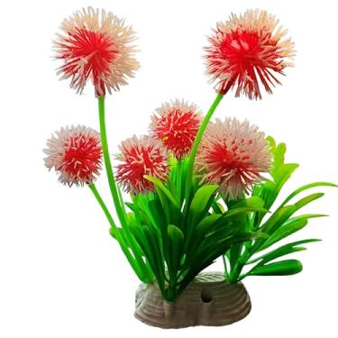 Imagem de BLKLWISDOM Planta simuladora de aquário de 2 peças, bola artificial de flores de algas marinhas, decorações de quário, decorações de plantas, replicam perfeitamente o ambiente natural.
