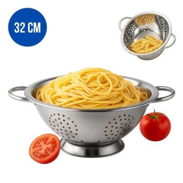 Imagem de Escorredor De Massas Macarrão Alimentos Em Aço Inox 32cm - Fratelli