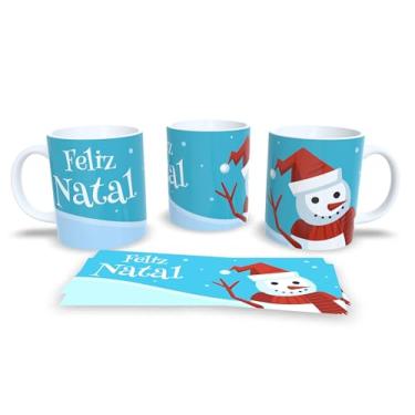 Imagem de Caneca Natalina de Cerâmica, Verde Água com Bonecos de Neve, 325ml, Design Decorativo Feliz Natal, Resistente a Microondas, Ideal para Casa e Escritório (3)