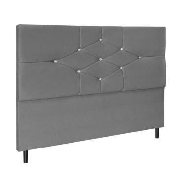 Imagem de Cabeceira Cama Box Queen 160cm Camboriú Suede Cinza E Frame