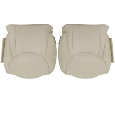 Imagem de GXARTS Tampa de assento de couro perfurado de substituição do lado do motorista e do passageiro bronze compatível com Lexus LS430 2001 2002 2003 2004 2005 2006
